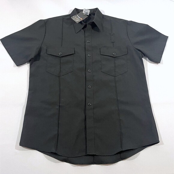 Workrite FR Uniform Flame Resistant Fire Fighter Button Shirt Sz 48 Black NWT - Picture 1 of 10
